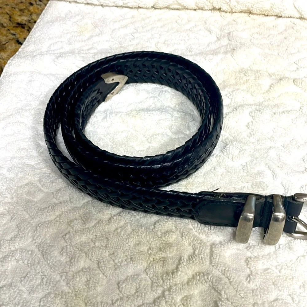 Men’s genuine leather black statement belt size 46